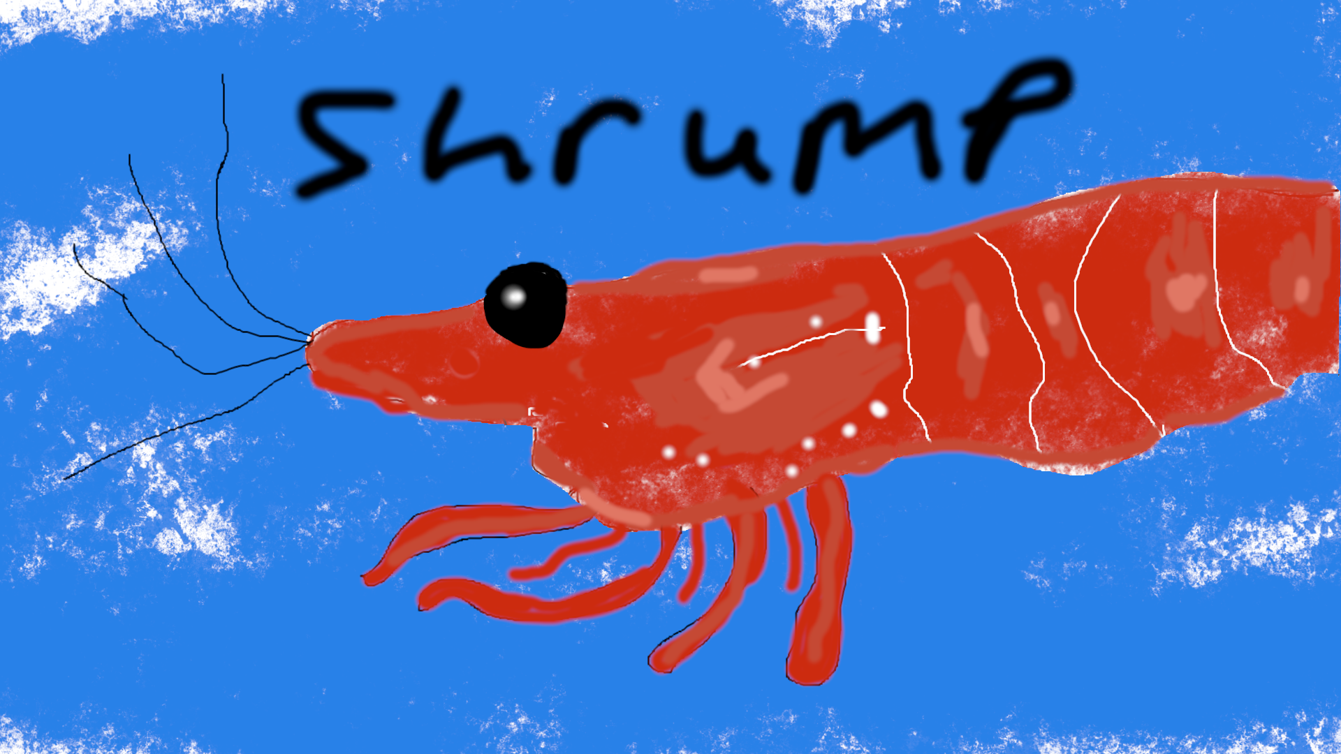 Artwork Created in GIMP A Shrimp in Water